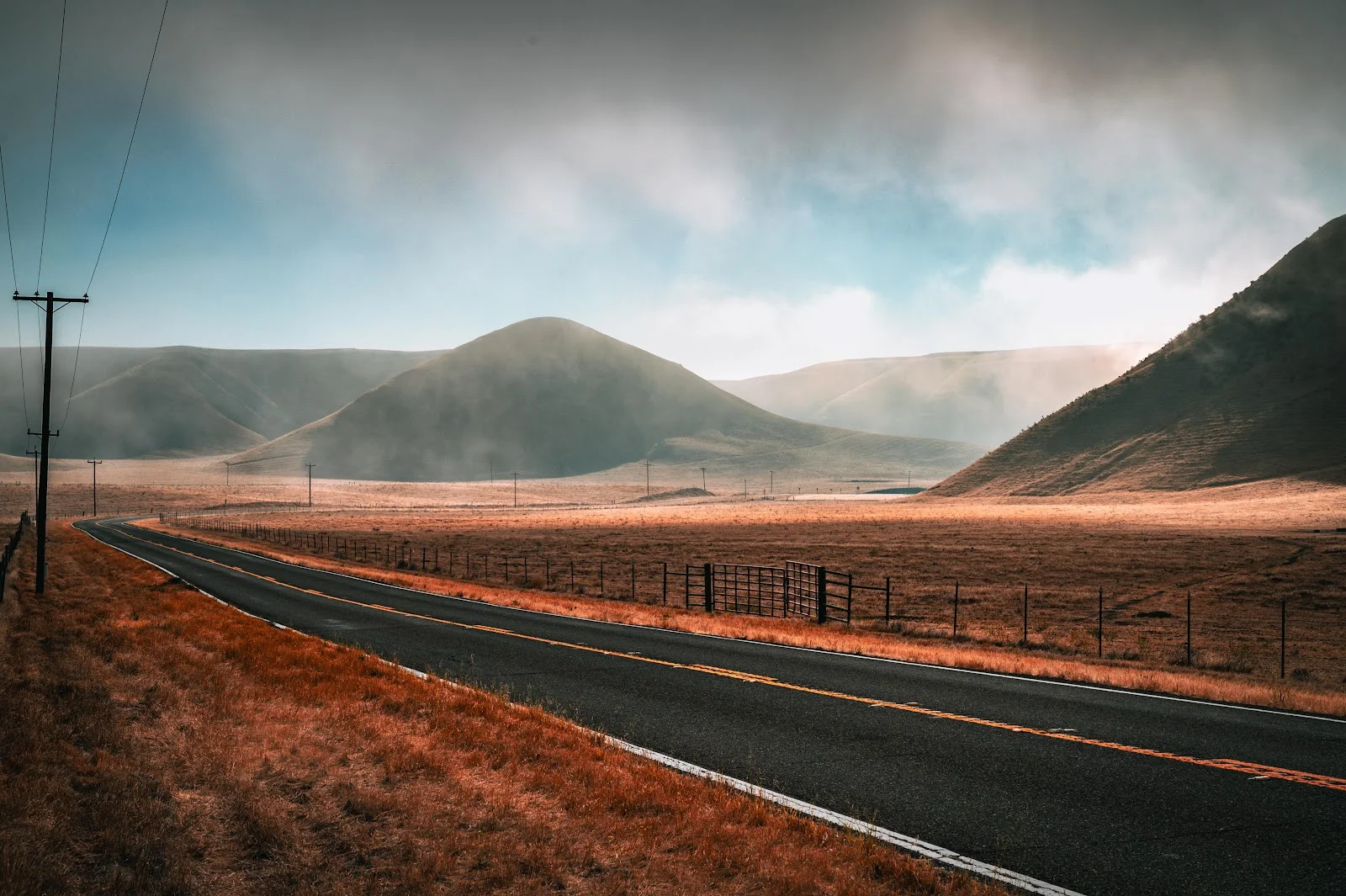 Country Road, Landscape Photography, Hills, Rural Scene 5K Wallpaper Background (5917x3937)