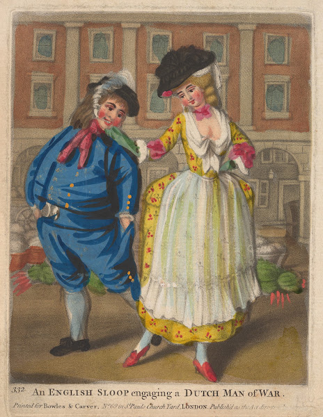 An English sloop engaging a Dutch Man of War 1781