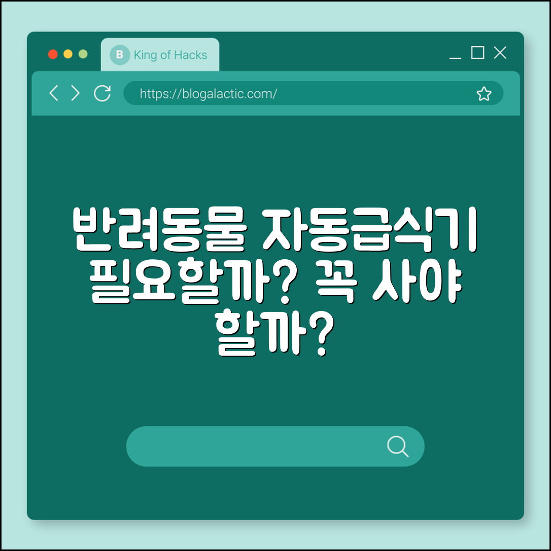 반려동물 자동급식기, 정말 필요할까요?