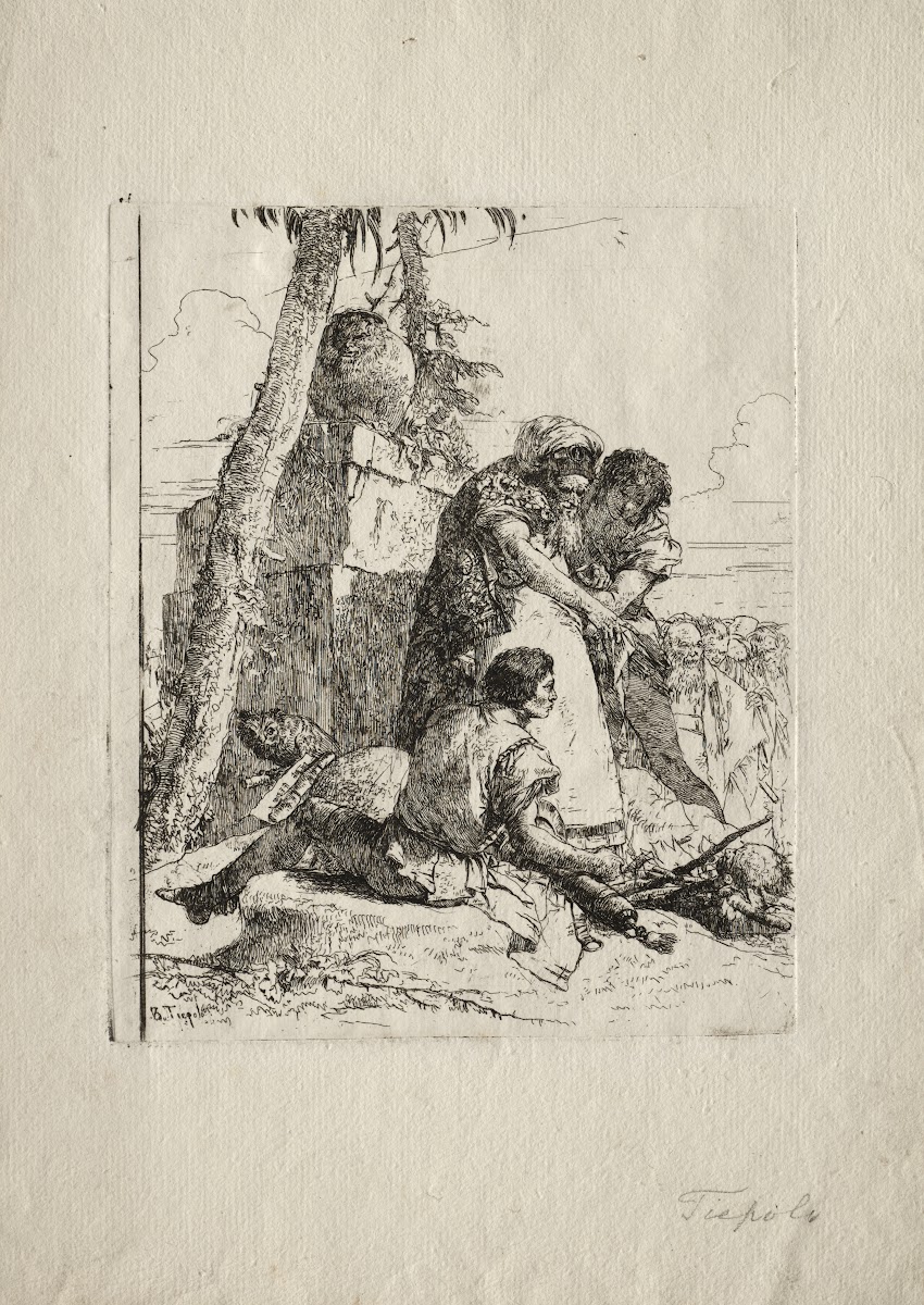 Scherzi di Fantasia Magician Pointing Out a Burning Head to Two Youths 175060
