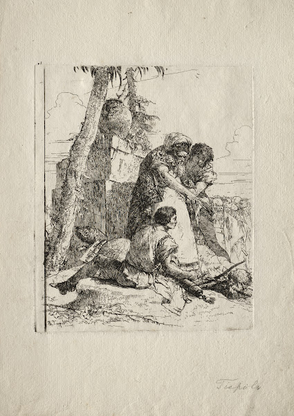 Scherzi di Fantasia Magician Pointing Out a Burning Head to Two Youths 175060