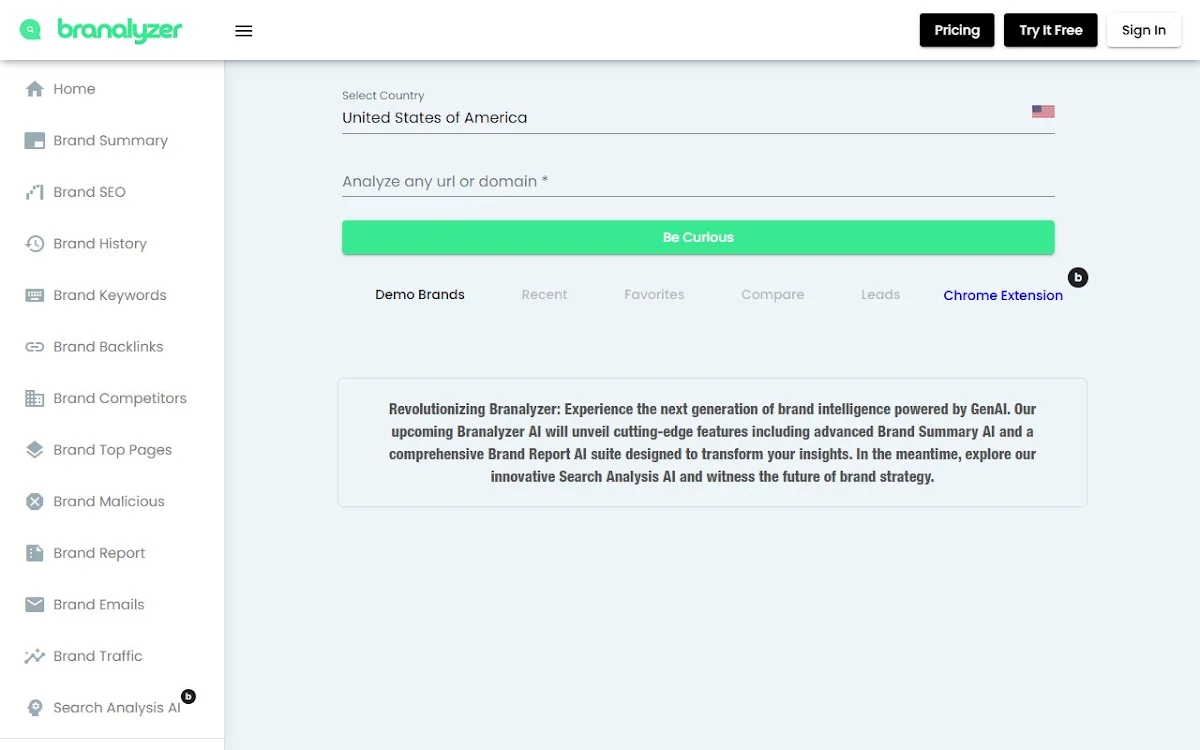 Captura de Branalyzer Brand's Instant Analyzer