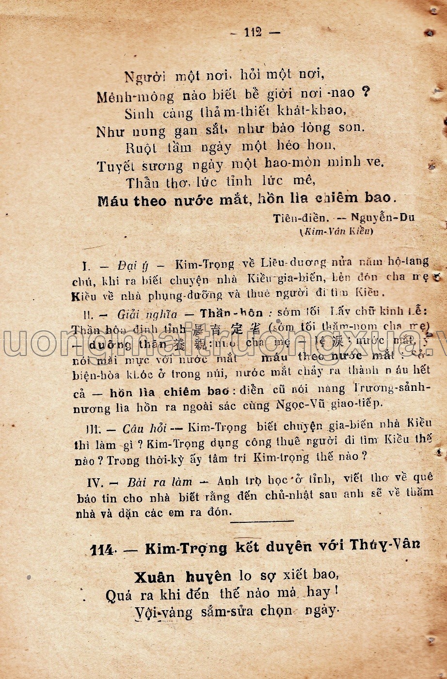 Tập đọc và học thuộc lòng (lớp sơ đẳng - trung đẳng năm thứ nhất, 1939) - Trang 114
