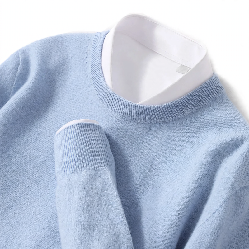 Men's Wool Sweater with Round Neck