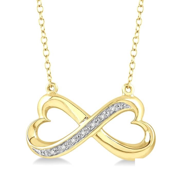 Gold Vermeil Infinity Heart Shape Diamond Fashion Pendant