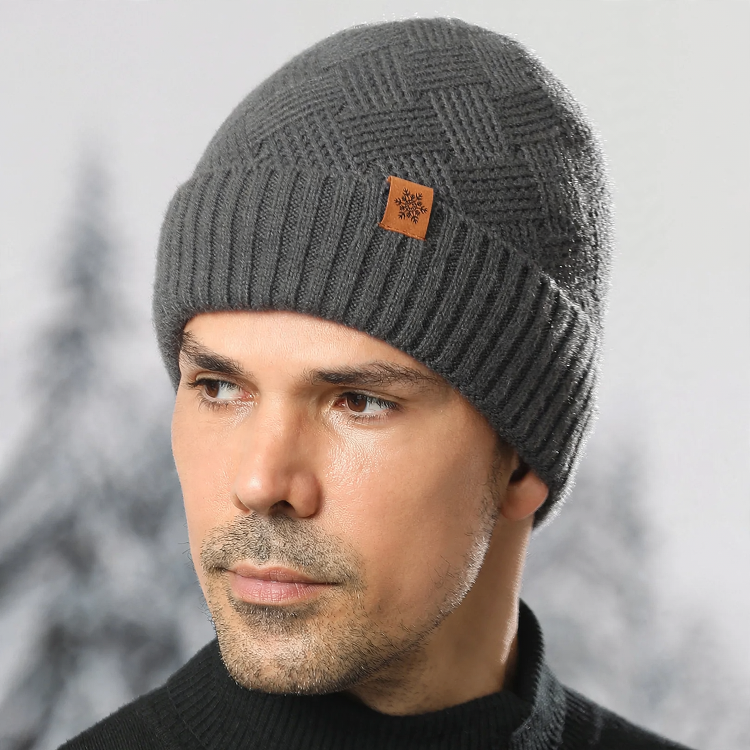 Men's Knit Set: Beanie, Scarf, and Gloves, Lined