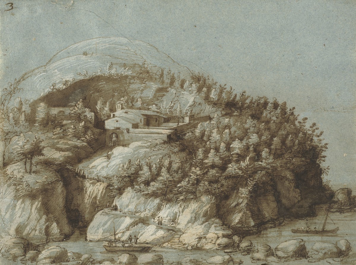 Hilly Landscape with Ships c 1570