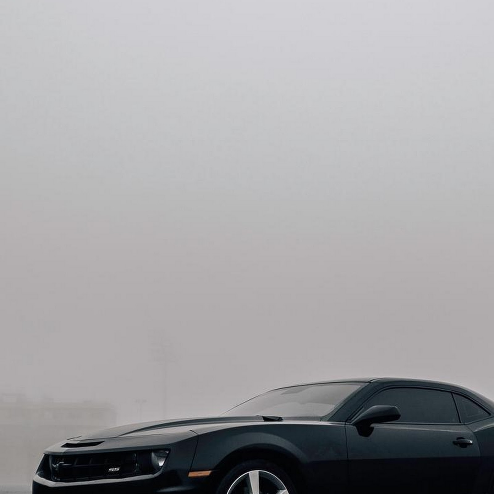 Download Black Chevrolet Camaro In Fog iPhone