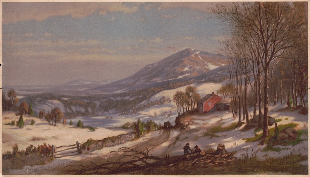 Cutting wood in winter 1870