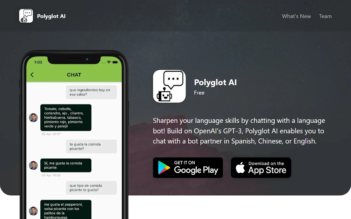 Captura de Polyglot AI