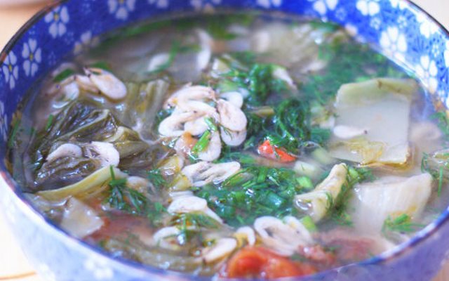 Canh Cải Chua Nấu Tép