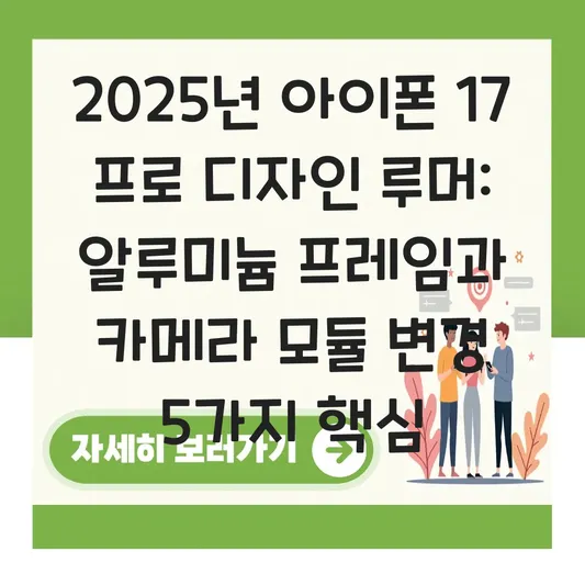아이폰 17 프로 알루미늄 프레임 디자인 및 카메라 모듈 변경 루머 대표 이미지