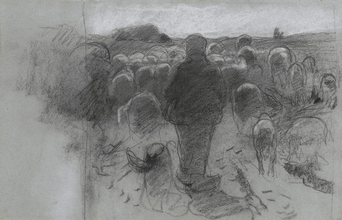 Schaapherder achter zijn kudde 1884 1887