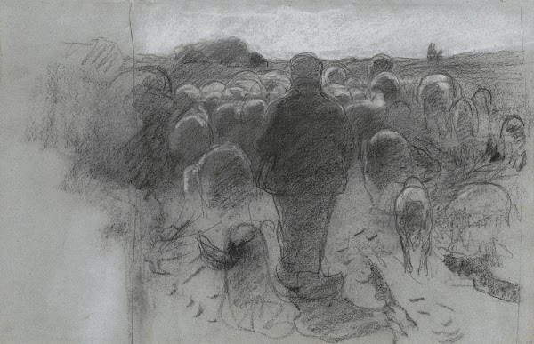 Schaapherder achter zijn kudde 1884 1887