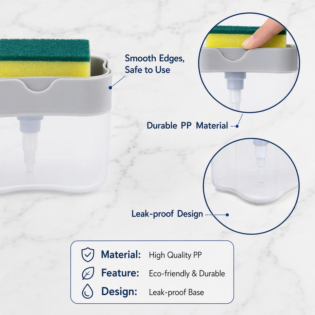 2-in-1 Dish Brush Holder with Soap Dispenser