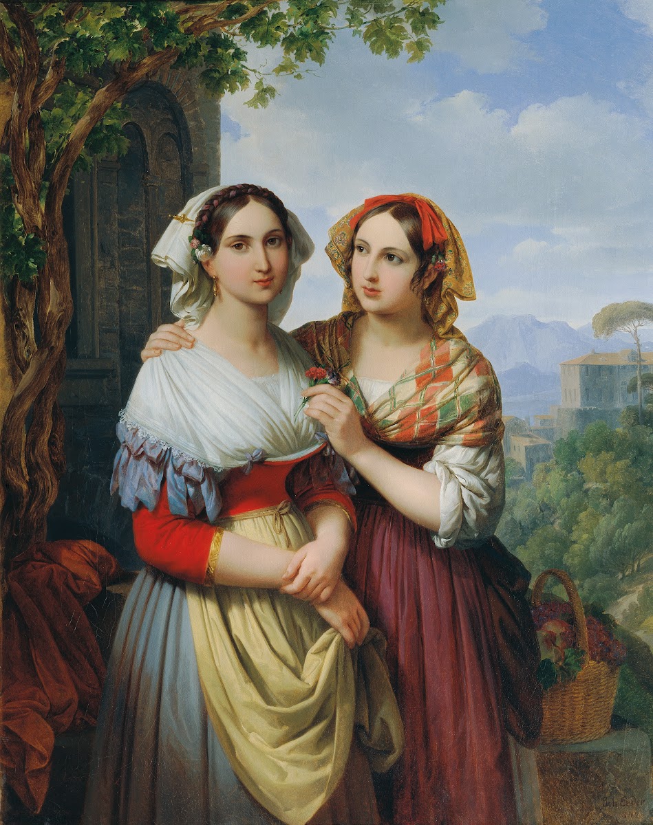 Two Girls In A Landscape 1842