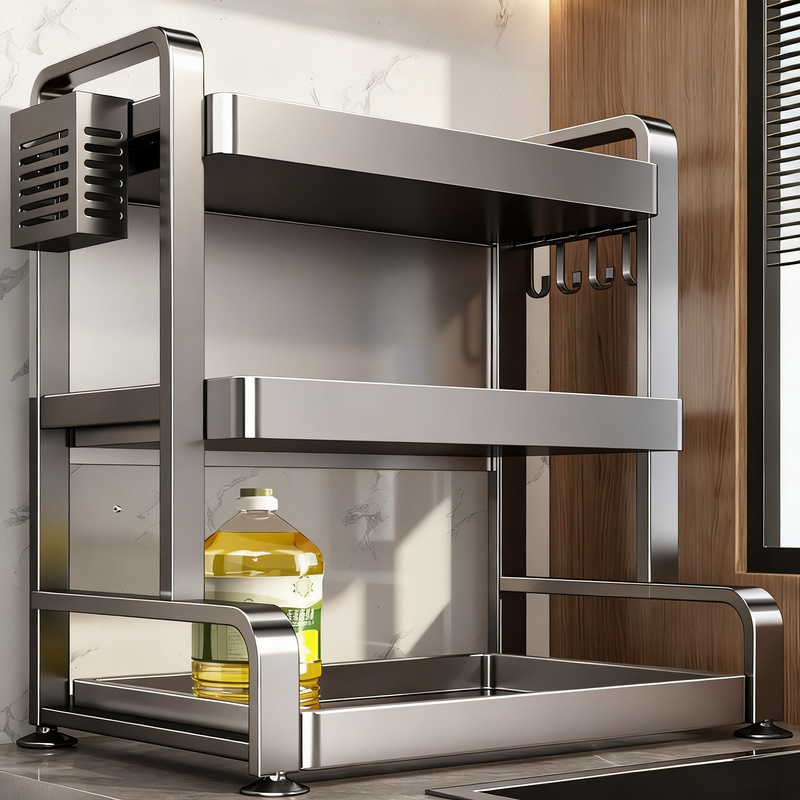 Multi-tier spice rack for the kitchen counter