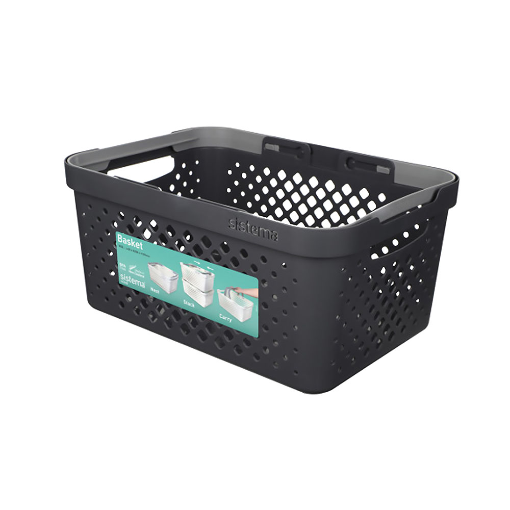 Canasta de plástico Sistema™ de 5.25 L color gris