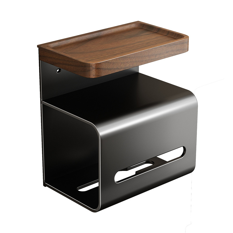 Wall holder for toilet paper, walnut wood design