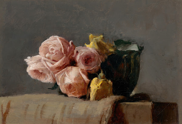 Yellow and Pink Roses 1886
