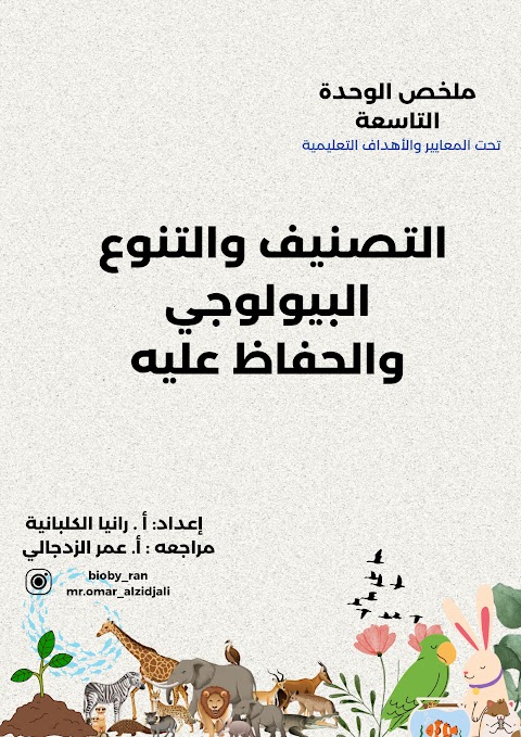ملخص شامل لوحدة التصنيف والتنوع البيولوجي والحفاظ عليه - أحياء الصف 12 الفصل 2