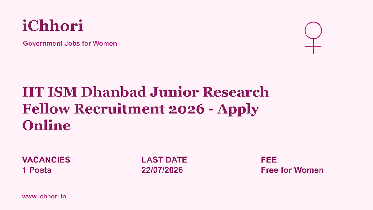 IIT ISM Dhanbad Junior Research Fellow Recruitment 2026 - Apply Online - iChhori