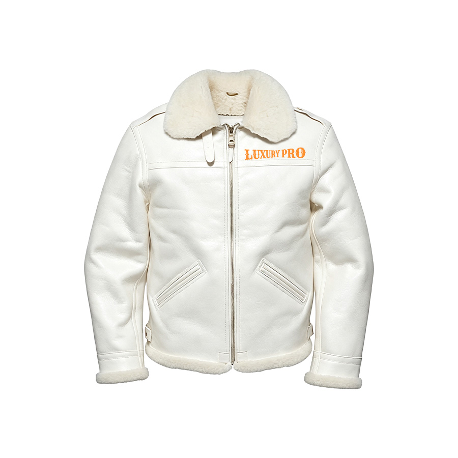 2D fur-coated one-piece leatherFlight Jacket