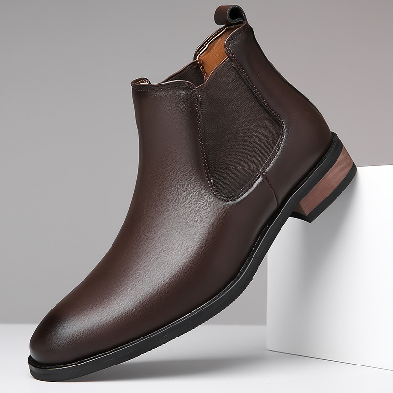 Elegante Herren-Chelsea-Boots, Lederoptik