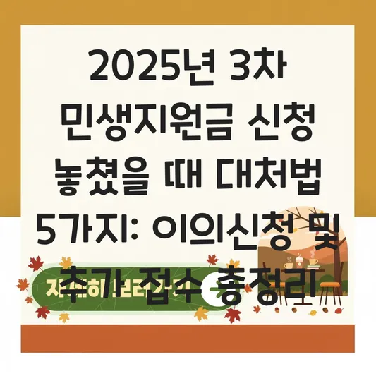 민생회복지원금 3차 신청 기간 놓쳤을 때 이의신청 및 추가 접수 가능 여부 대표 이미지
