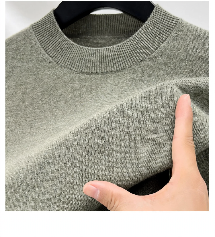 Men's Wool Sweater, 100% Wool, Stand-Up Collar, Thick