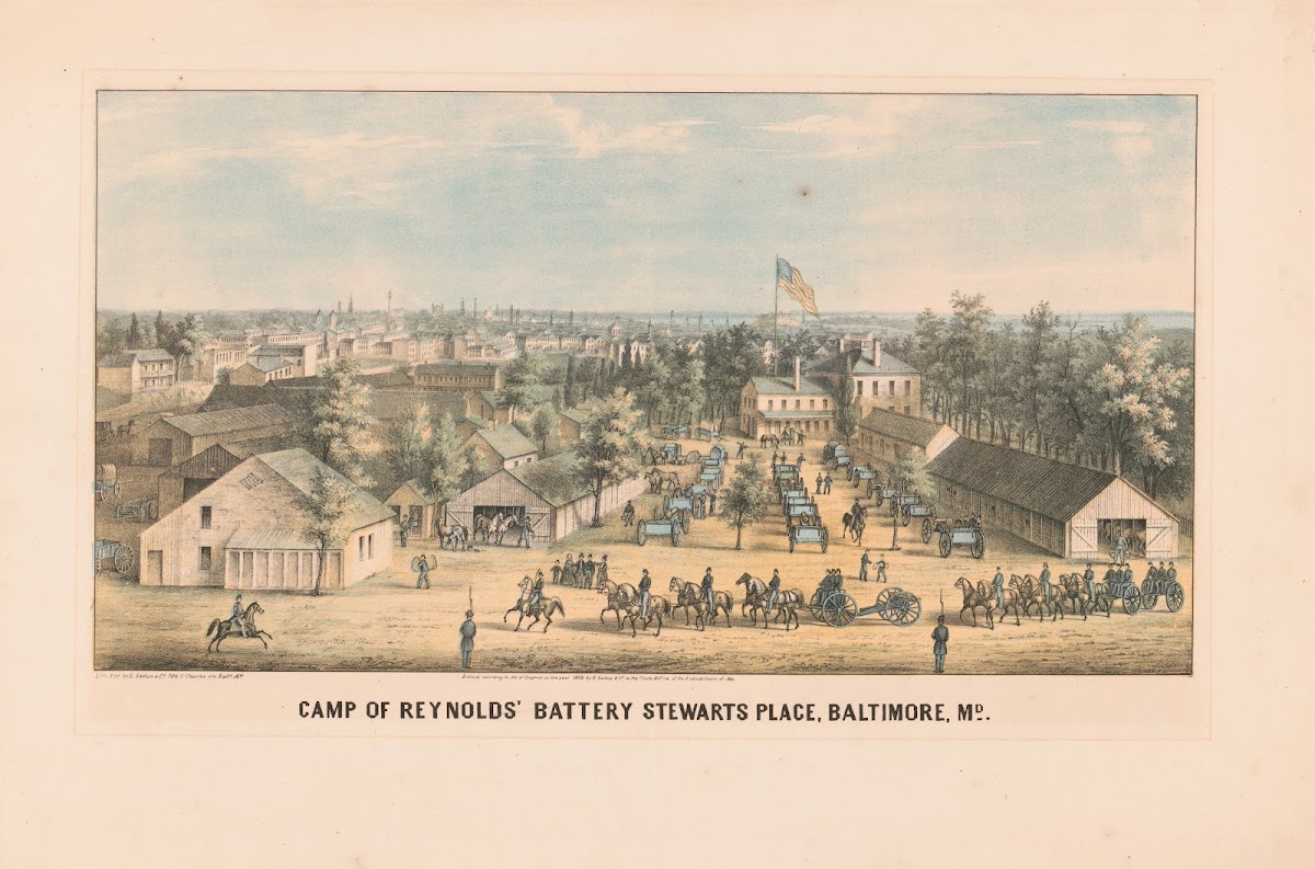 Camp of Reynolds Battery Stewarts Place Baltimore Md 1862