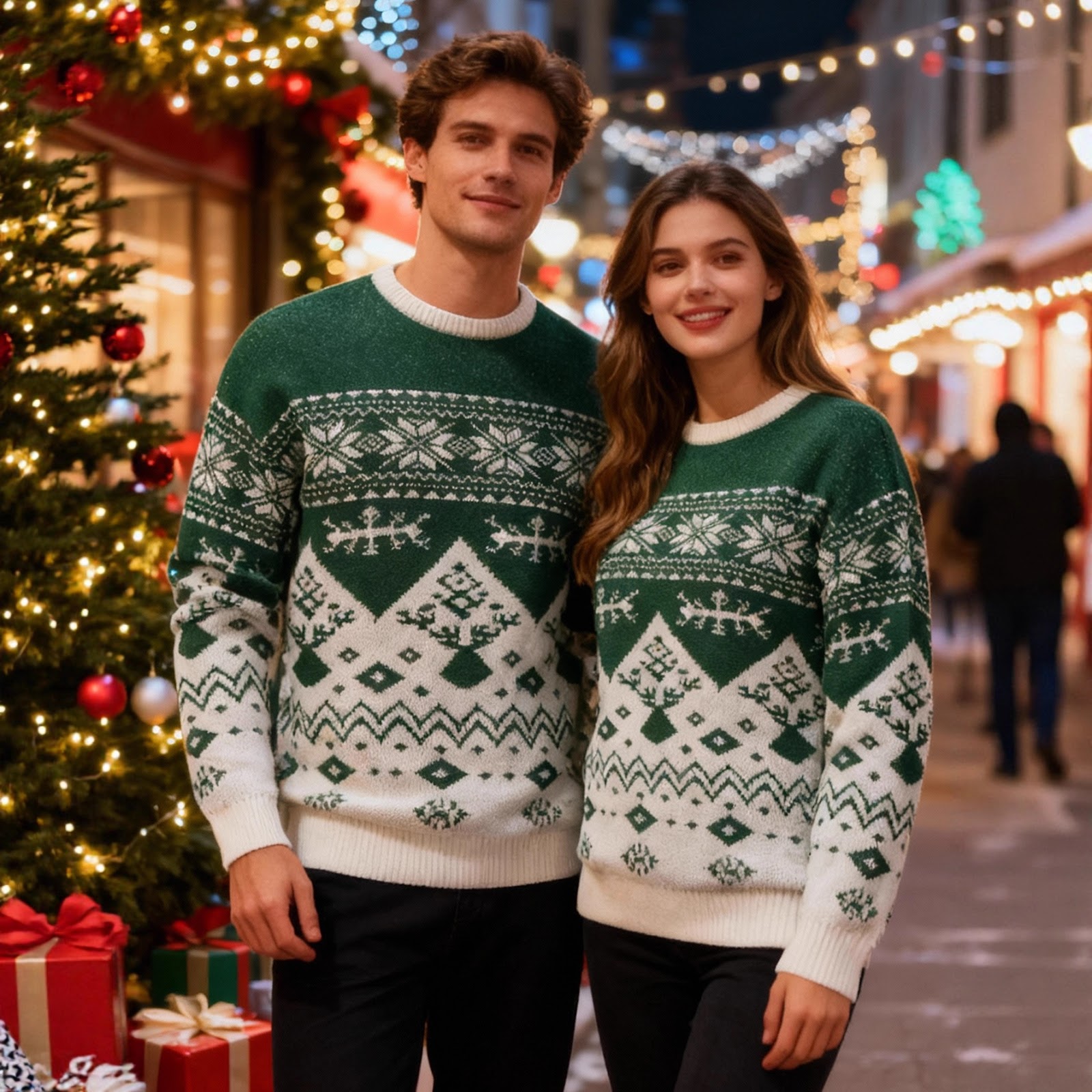 Jacquard Knit Sweater for Couples
