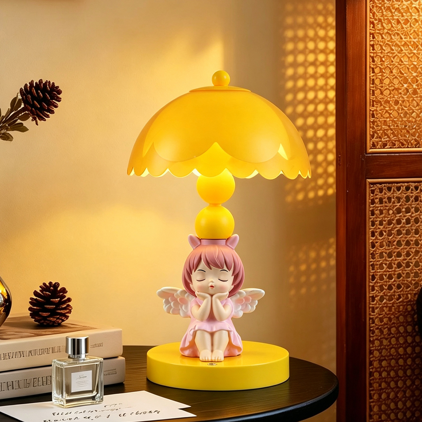 Angel table lamp with color change