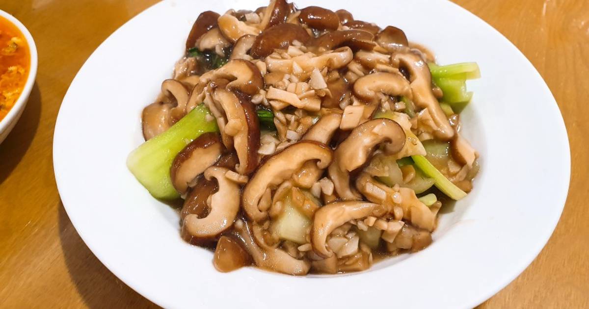 Cải thìa sốt nấm hương