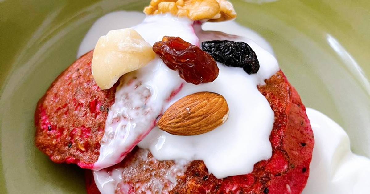 Pancake yến mạch thanh long đỏ 🥞🍓