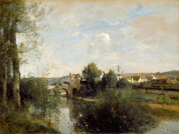 Seine and Old Bridge at Limay 1872