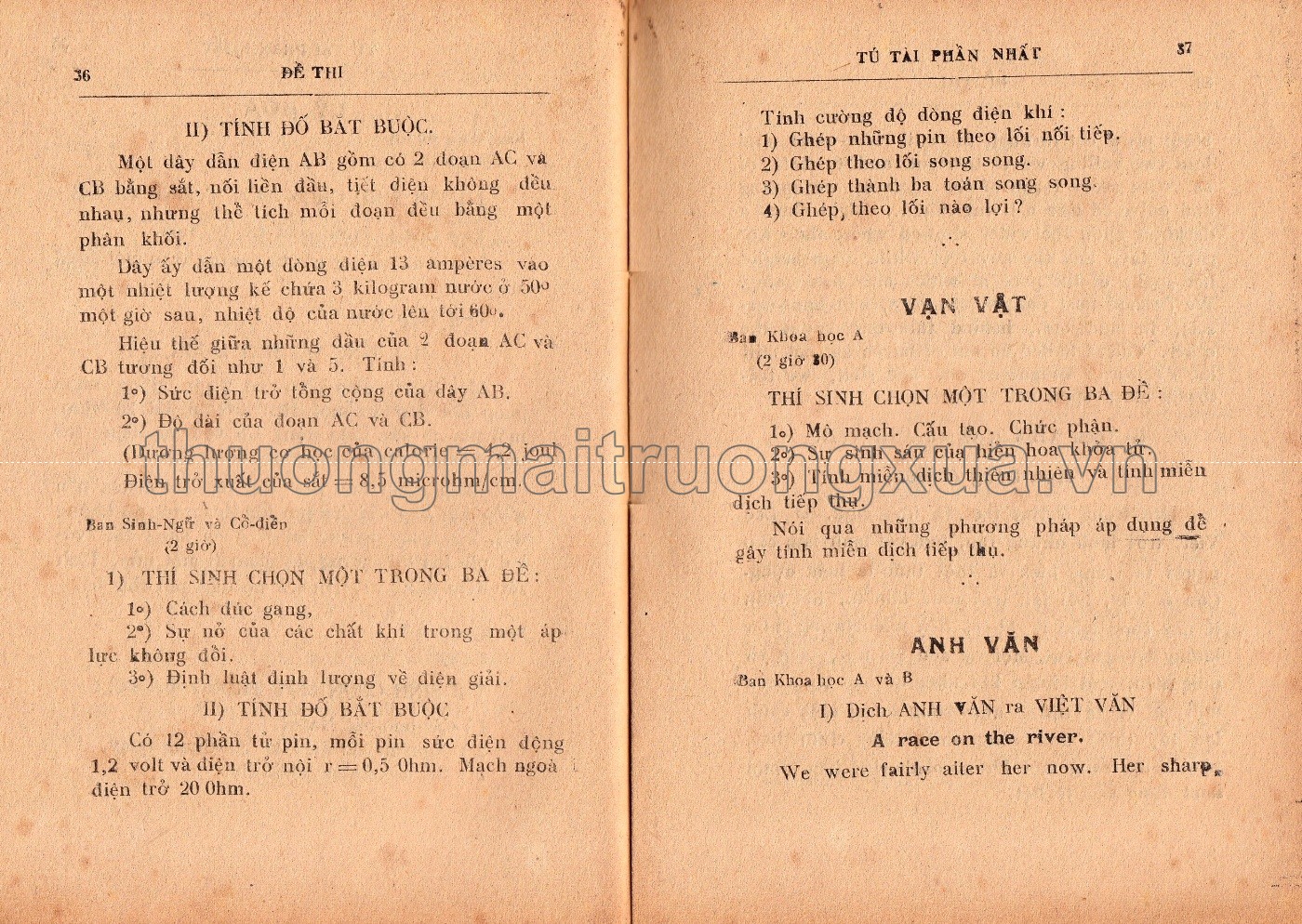 Đề thi tú tài phần thứ nhất (1953) - Trang 19