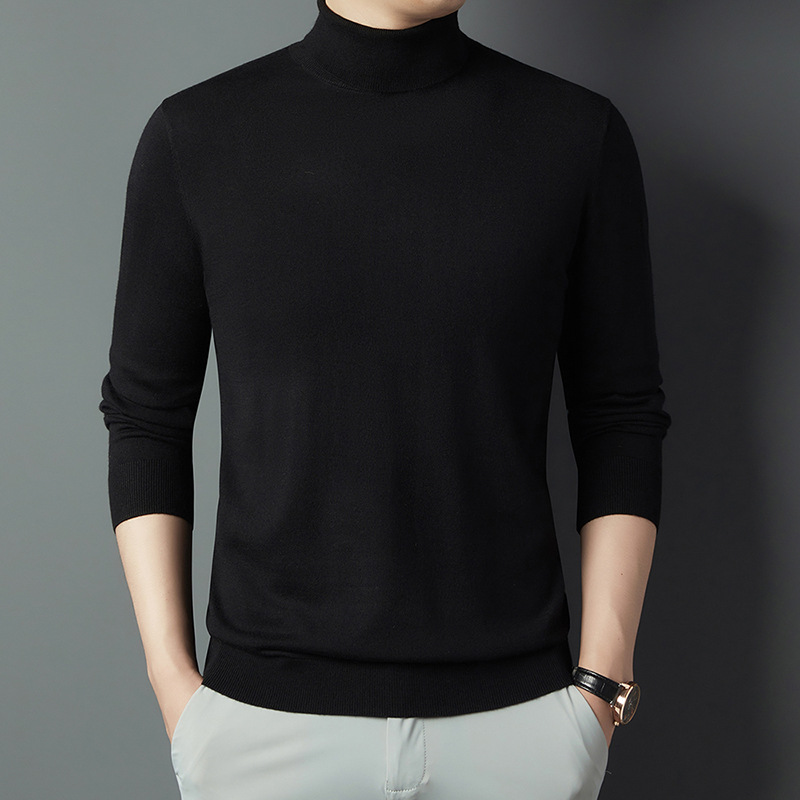 Silk and Virgin Wool Turtleneck Sweater