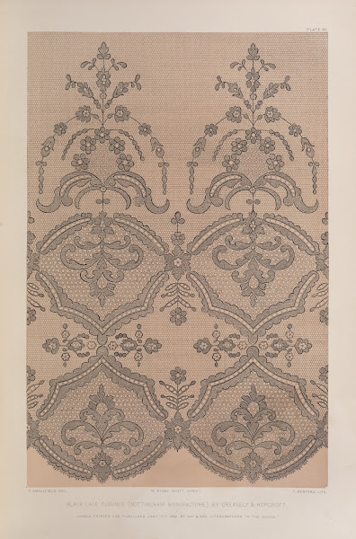 Black lace flounce Nottingham manufacture 1851   1853