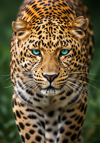 Intense Leopard with Blue Eyes