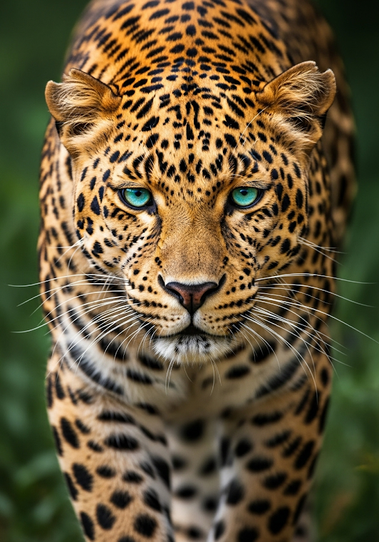 Intense Leopard with Blue Eyes