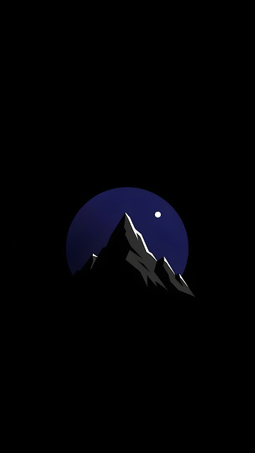Minimalist Mountain Silhouette at Night - Free mobile Wallpaper