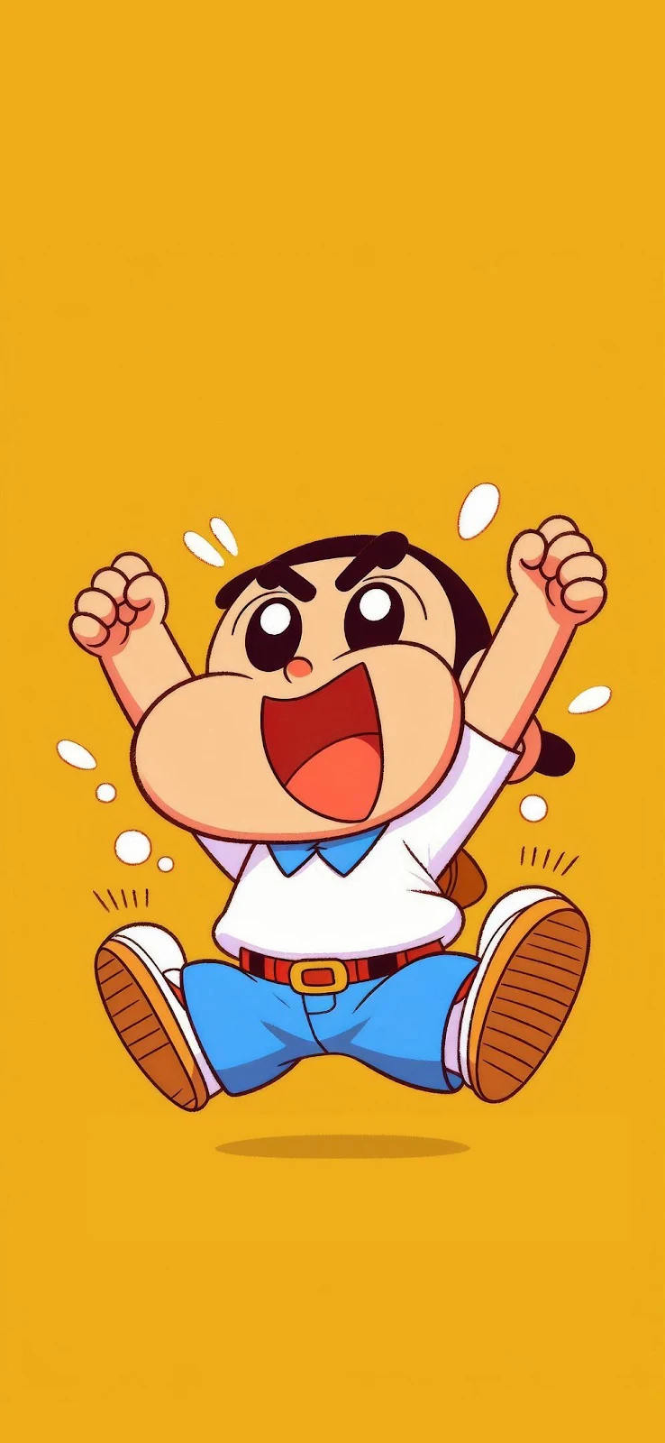 Crayon Shin Chan Jumping Wallpaper - Vector Illustration iPhone Wallpaper (996x2160)