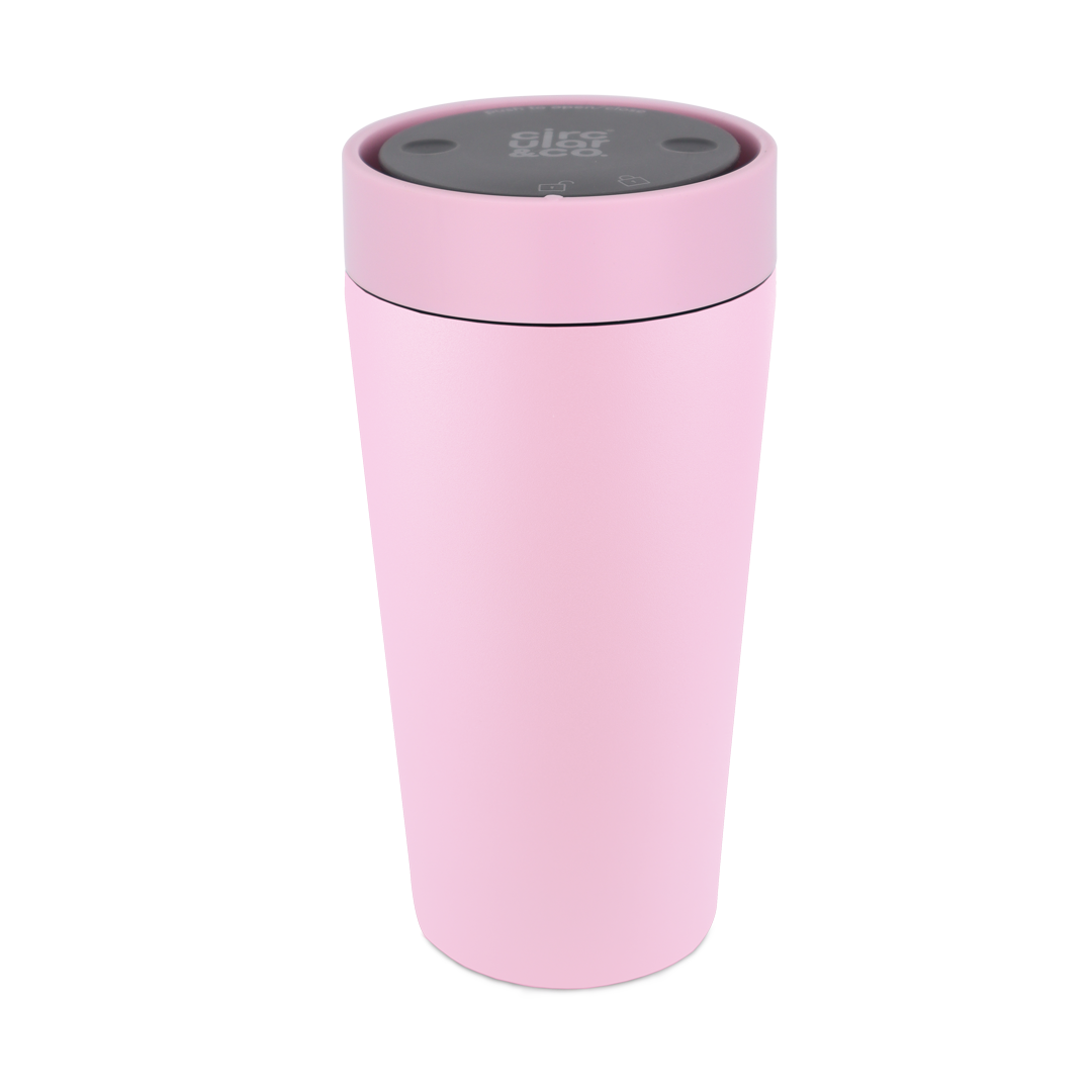 Recycled Stainless Steel Cup 12oz Coated Dusk Pink