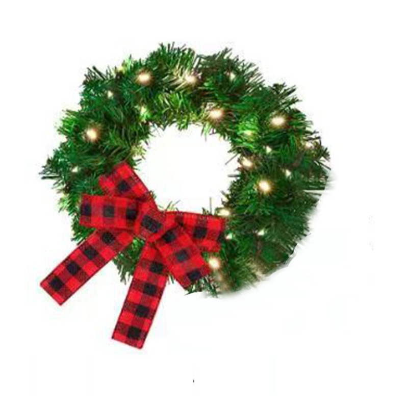 Illuminated Christmas wreath for cars, 28 cm