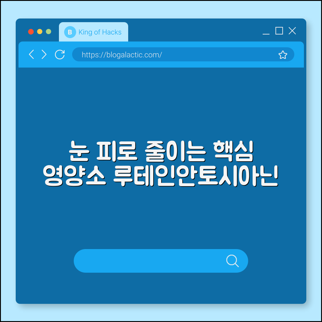 눈 피로 줄이는 영양소 (루테인, 안토시아닌)
