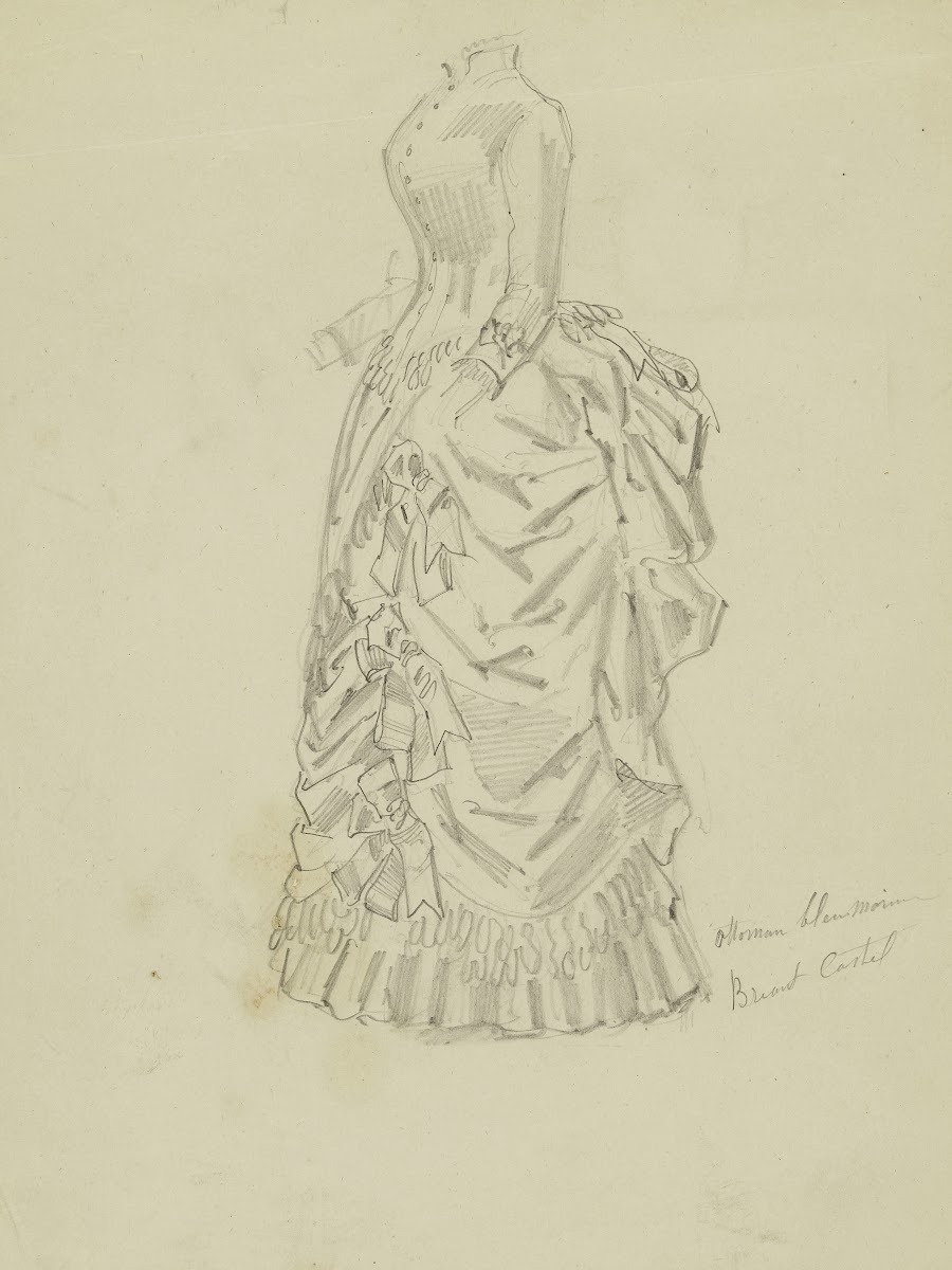 Esquisse dune robe vue de profil de chez madame Bréant Castel 1879 1889
