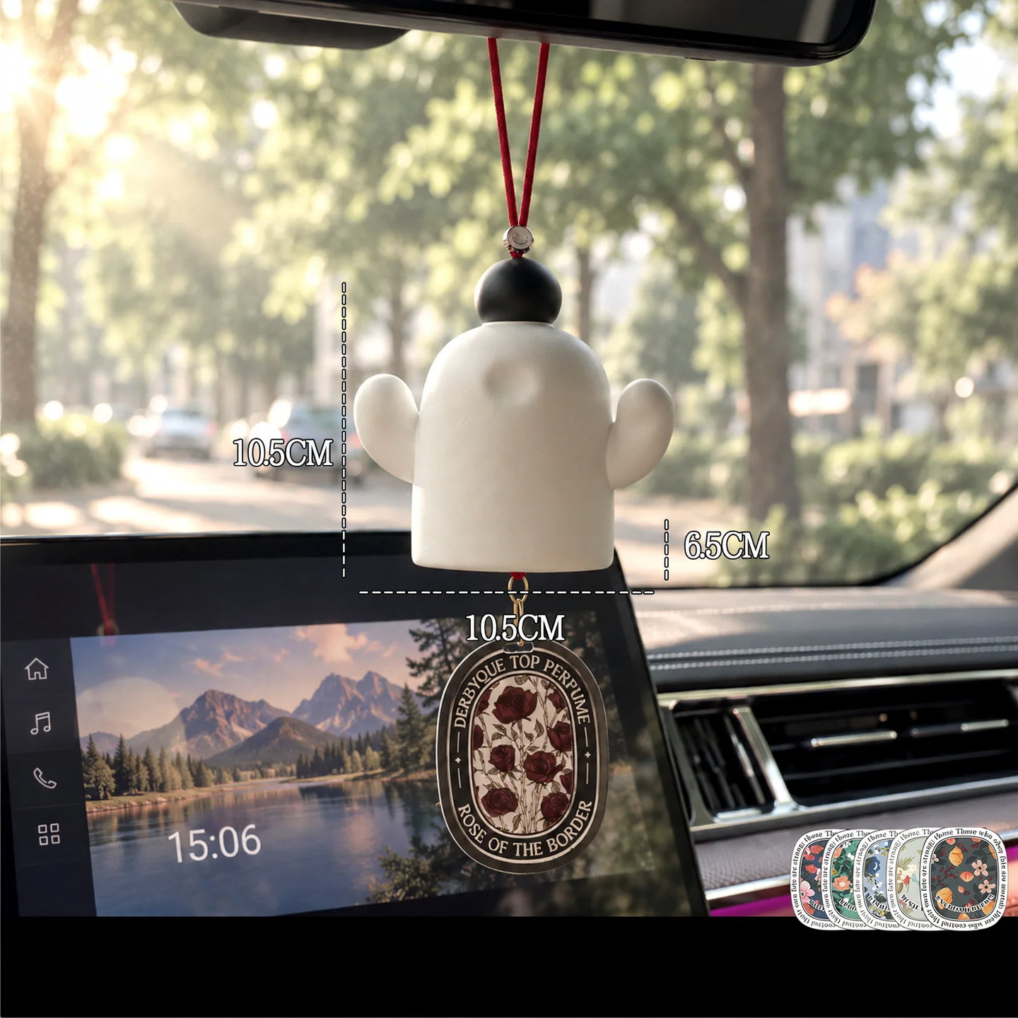 Cactus car hanger with fragrance function, triangular