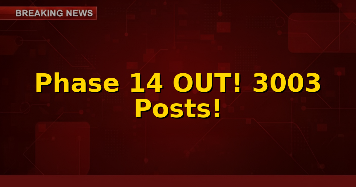 Image of SSC logo with 'Phase 14 Recruitment 2026 Notification' text and 3003 vacancies mentioned.