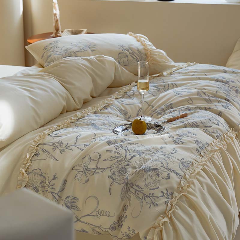 Bedding set made of long-staple camel hair, 100% cotton